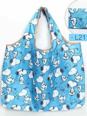 Foldable Blue Smoopy Shopping Bag Contact Reusable New Without Tag